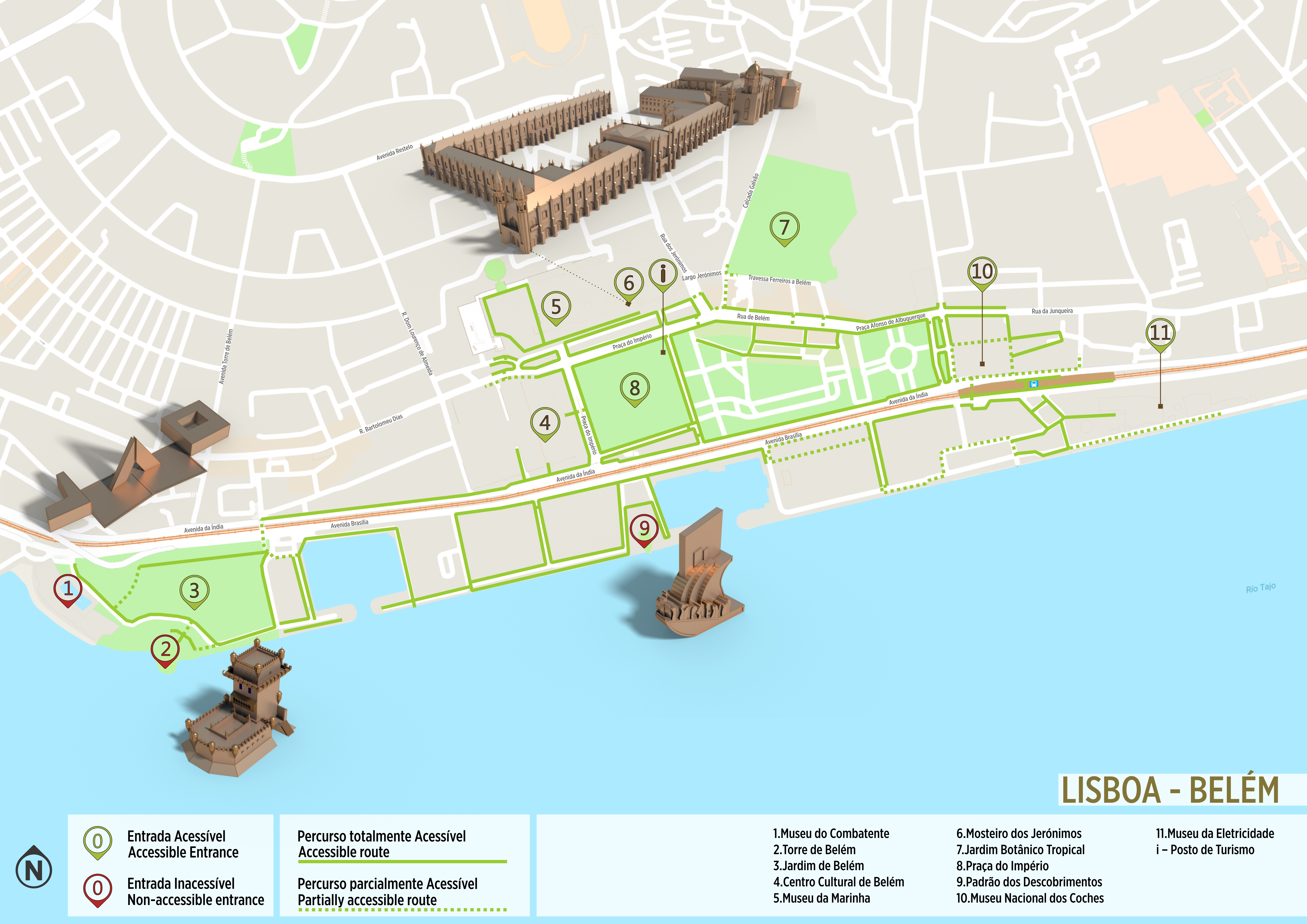 mapa lisboa belem Belém (Lisbon)   Accessible Itinerary Map | .visitportugal.com